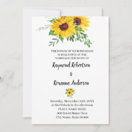 Zonnebloemen Greenery Wedding Country Chic Kaart