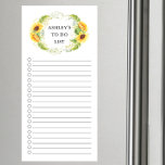 Zonnebloemen Grocery Shopping List Magnetic Notepa Magnetisch Notitieblok<br><div class="desc">Het ontwerp van de boodschappenlijstboodschappenlijst van de markt met een waterverf zonnebloem lijst dat met jouw naam wordt gepersonaliseerd.</div>