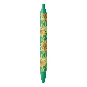 Zonnebloemen Groen door Julia Morrill Zwarte Inkt Pen