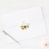 Zonnebloemen Groen Olijf Eucalyptus Envelop Ronde Sticker (Envelop)