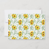 Zonnebloemen groen RSVP bruiloft reactie Kaart (Achterkant)