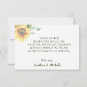 Zonnebloemen groen String Lights rustieke bruiloft Bedankkaart (Achterkant)