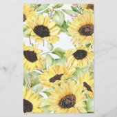 Zonnebloemen Groene Bruiloftsshower Bingo Spelkaar Flyer (Achterkant)