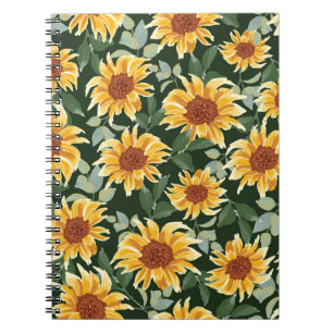 Zonnebloemen Groene decor: Seizoensgebonden Patroo Notitieboek