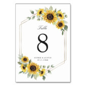 Zonnebloemen Groene Goud Geometrische Trouwdag Kaart (Achterkant)
