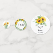 Zonnebloemen Groene Huwelijksreceptie Confetti (Voorkanten)