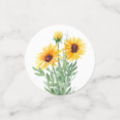 Zonnebloemen Groene Huwelijksreceptie Confetti (Kleine voorkant)