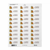 Zonnebloemen Groene & Pompoen Helder Herfst Bloems Etiket (Full Sheet)