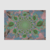 Zonnebloemen Groene Roze Blauwe Abstracte Kunstont Tissuepapier (Voorkant)