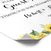 Zonnebloemen Groene Tekenen in ons gastboek Trouwe Poster (Hoek)