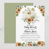 Zonnebloemen Groene Tinten Pompoen Baby Shower Uit (Voorkant / Achterkant)