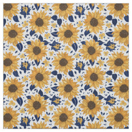 Zonnebloemen Groene tropische oerwoud printpalm Stof