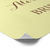 Zonnebloemen Groene Welkomst Huwelijksborrel Bord Poster (Hoek)