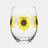 Zonnebloemen Groot Helder Fotografisch Botanisch Wijnglas Zonder Voet (Links)