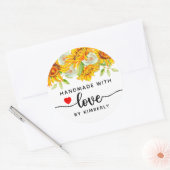 Zonnebloemen Handgemaakt met liefde Ronde Sticker (Envelop)