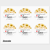 Zonnebloemen Handgemaakt met liefde Ronde Sticker (Vel)