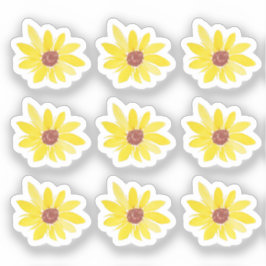 Zonnebloemen Handgeschilderde Waterverf Sticker Se