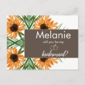 Zonnebloemen Handtekening Bridesmaïde Kaart (Voorkant)