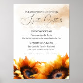 Zonnebloemen Handtekening bruiloft Poster (Voorkant)