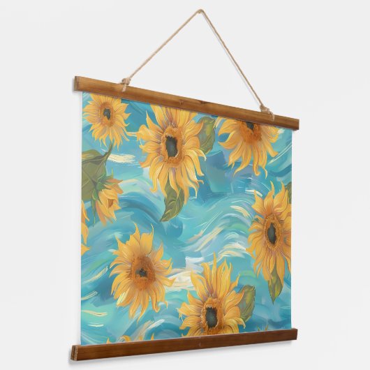 Zonnebloemen Hangend Wandkleed (Gebogen)