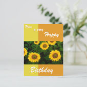 Zonnebloemen - Happy Birthday Briefkaart (Staand voorkant)