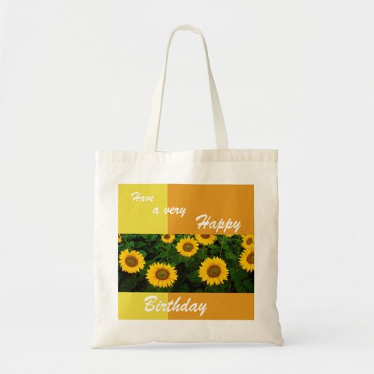 Zonnebloemen - Happy Birthday Budget Tas (Voorkant)