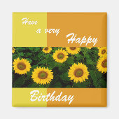 Zonnebloemen - Happy Birthday Magnet (Voorkant)