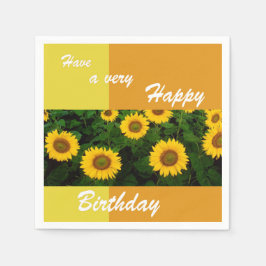 Zonnebloemen - Happy Birthday Paper Napkin Servet
