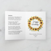 Zonnebloemen Happy Birthday Toevoegen Jouw tekst G Kaart (Binnen)