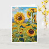 Zonnebloemen Happy Birthday Toevoegen Jouw tekst G Kaart (Gele Bloem)