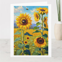 Zonnebloemen Happy Birthday Toevoegen Jouw tekst G Kaart