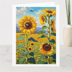 Zonnebloemen Happy Birthday Toevoegen Jouw tekst G Kaart