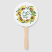 Zonnebloemen Happy Moederdag Bloemen Hand Fan Handwaaier (Achterkant)