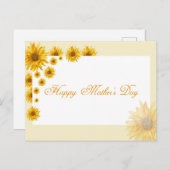Zonnebloemen Happy Moederdag Floral Greeting Briefkaart (Voorkant / Achterkant)