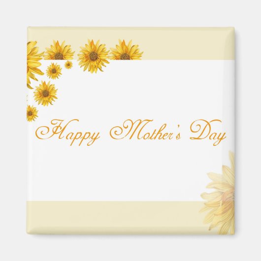 Zonnebloemen Happy Moederdag Floral Greeting Magneet (Voorkant)