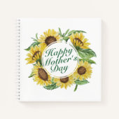 Zonnebloemen Happy Moederdag Floral-laptop Notitieboek (Voorkant)