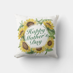 Zonnebloemen Happy Moederdag Floral Lijst Pillow Kussen