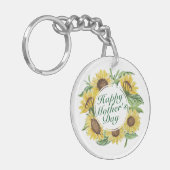 Zonnebloemen Happy Moederdag Floral Sleutelhanger (Voorkant Links)