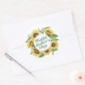 Zonnebloemen Happy Moederdag Floral Sticker Seal (Envelop)