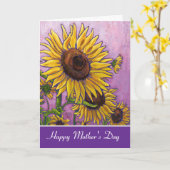 Zonnebloemen Happy Moederdag Kaart (Gele Bloem)