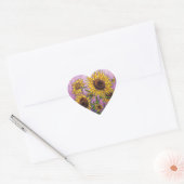 Zonnebloemen Hart Sticker (Envelop)