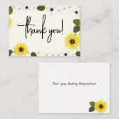 Zonnebloemen Hartelijk dank Notitiekaartje (Voorkant / Achterkant)