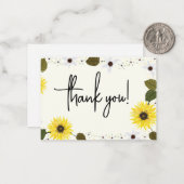 Zonnebloemen Hartelijk dank Notitiekaartje (Voorkant / Achterkant in situ)