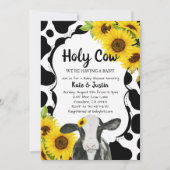 Zonnebloemen Heilige Koe Baby shower Kaart (Voorkant)