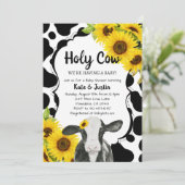 Zonnebloemen Heilige Koe Baby shower Kaart (Staand voorkant)