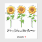 Zonnebloemen (helder) - Schitter Als een Zonnebloe Sticker (Vel)