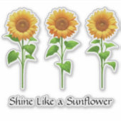 Zonnebloemen (helder) - Schitter Als een Zonnebloe Sticker (Voorkant)