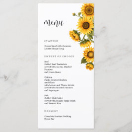Zonnebloemen helder Vrijgezellenfeest Menu
