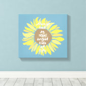 Zonnebloemen Helderkant Canvas Afdruk (Insitu (Houten vloer))