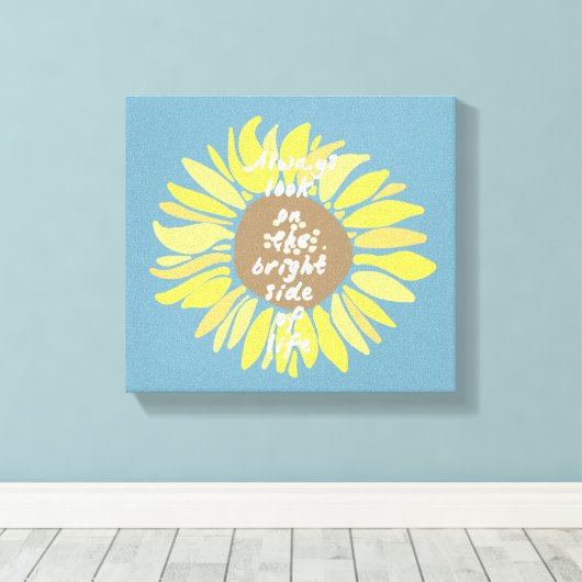 Zonnebloemen Helderkant Canvas Afdruk (Insitu (Houten vloer))